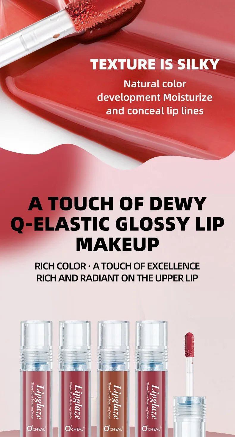 4 PCS Lipstick Set Moisturizing Breathable Glossy Non-Sticky Long-Lasting Full-Look Lips Light Durable Lip Gloss