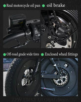 ZPW Black Warrior - Bicicleta eléctrica de carretera para adultos, 1500 W, 48 V, 60 Ah, 20 pulgadas, todoterreno, neumáticos anchos