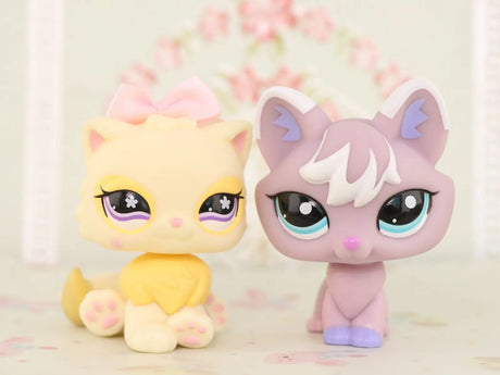Mini 2pcs Lot Pet Shop Dogs and Cats Collectable With Accessories Best Gift For Kids Toy - Lootquake