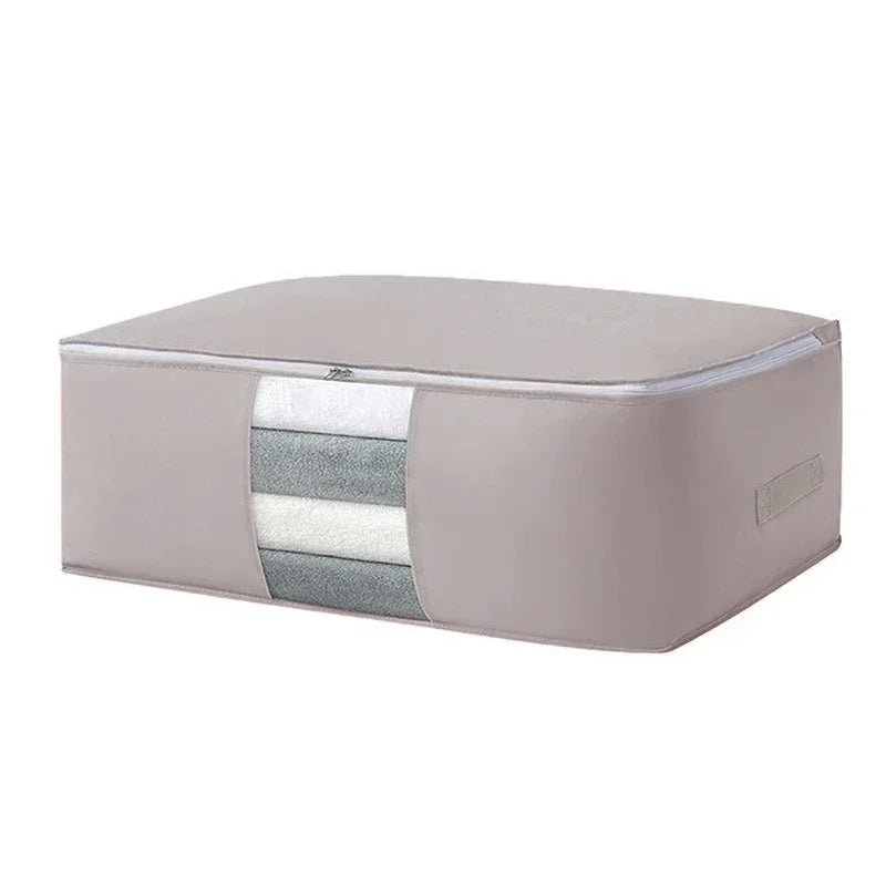 Foldable Storage Bag Non-Woven Clothing Organizer Wardrobe Closet Clothes Organizer Pillow Quilt Blanket Home Storage Bags