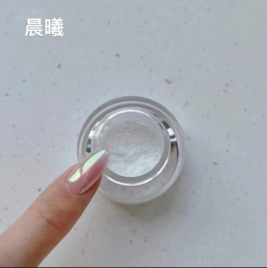 1 pieza de polvo de uñas con efecto espejo Moonlight, plateado, con purpurina fina y efecto metálico, pigmento en gel, esmalte de uñas holográfico cromado, para salón de arte.
