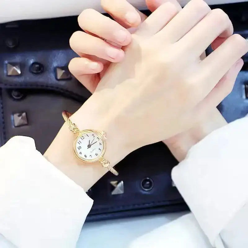 Reloj de lujo de moda para mujer, reloj vintage con correa dorada para mujer, reloj de pulsera para mujer, reloj de pulsera para mujer