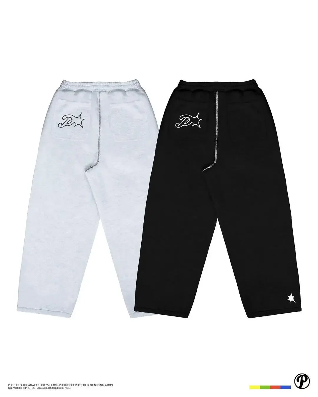 New Streetwear PROTECT Jogging Sweatpants Letter Pattern Embroidered Baggy Sweatpants Harajuku Gothic Tight Waist Loose Trousers - Lootquake