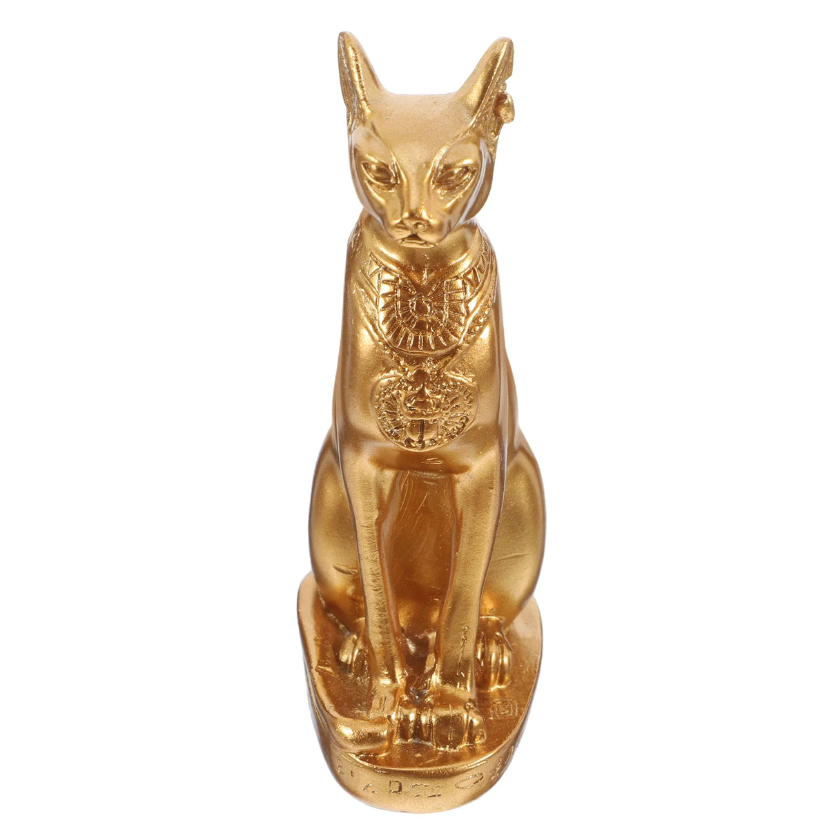 Egyptian Cat God Gold Decor Bastet Statue Commemorate Shaped Ornament Tabletop Resin Craft Desktop Adornment Sand Goddess