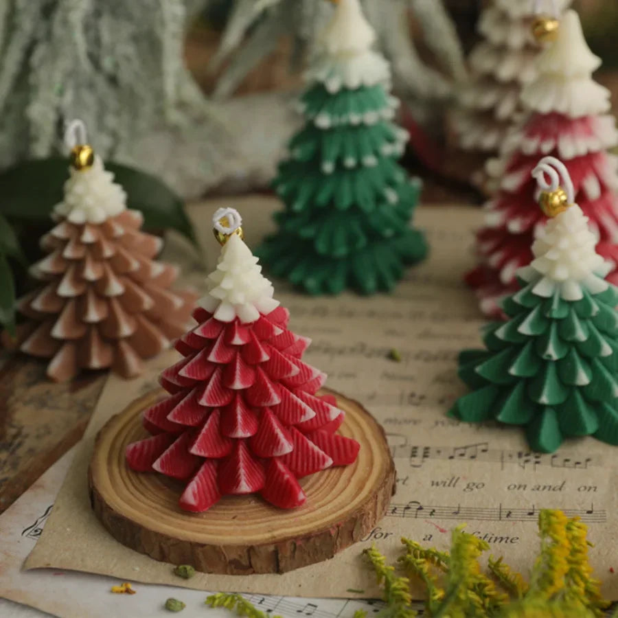 Handmade Christmas Tree Candles for Christmas Party Home Decoration and Holiday Gift Ornaments Fragrance Souvenirs