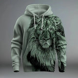 2024 Funny 3D Lion Printed Hoodies For Men Fashion Loose Sweatshirts Street Trend Harajuku Men's Clothes Autumn New Pullover - Lootquake