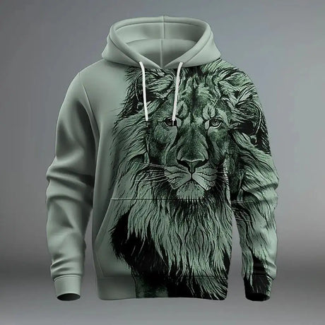 2024 Funny 3D Lion Printed Hoodies For Men Fashion Loose Sweatshirts Street Trend Harajuku Men's Clothes Autumn New Pullover - Lootquake