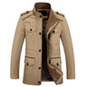 High Quality Men's Casual Jacket 6XL Male Windbreaker Oversized Cotton Classic Jackets Men Clothing Trench Coat A4F5806