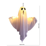 Spooky Ghost Halloween Decor Waterproof Halloween Glowing White Ghost Glowing Door Hanging Ghost for Halloween Garden Home Decor