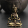 Statue Ornament Solid Brass Miniature Figurines Handmade Craft Living Room Office Home Decor Accessory Buddha Statue Pendant