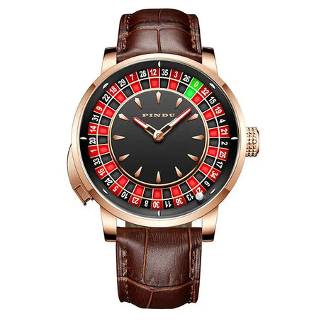 Pindu Player Gambling Series Men's Watch European Roulette Poker Game Fully Automatic Mechanical Sports Design Party Watch - Lootquake