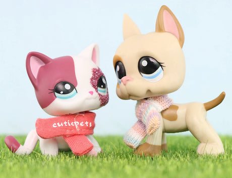 Mini 2pcs Lot Pet Shop Dogs and Cats Collectable With Accessories Best Gift For Kids Toy - Lootquake