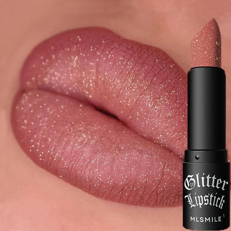 Diamond Pearlescent Lipstick Waterproof Long Lasting Non-stick Cup Matte Velvet Shiny Lipsticks Red Sexy Lips Makeup Cosmetics