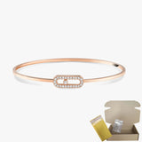 Pulsera de mujer en plata de ley S925, serie clásica MOVE/TWIN, pulsera de diamantes franceses, regalo navideño, joyería de alta calidad.