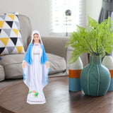 Plastic Virgin Statue Virgin Statue Mini Religious Decor Catholicism Adornment Desk Garden Church Sculpture Figurine