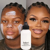 Base de maquillaje líquida de leche de cabra de 50 ml, hidratante, control de grasa, mate, corrector, resistente al agua, para el acné, maquillaje.