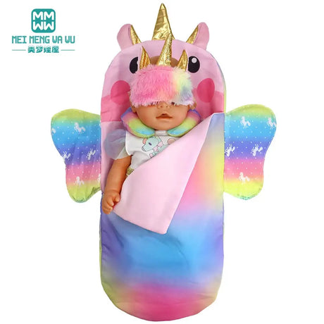 For 15-18 Inch American Doll Toys Newborn Doll Fashion Backpack, Safety Seat, Blanket, Sleeping Bag, Gift for Girls - Lootquake