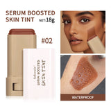 Foundation Tint Stick Balm Serum Boosted Skin Tint Plumper Foundation Stick Smooth Plumper Travel 6 Colors with Fingertips Makeu