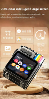 Mini haut-parleur Bluetooth intelligent à écran tactile, lecteur audio portable, appel mains libres sans fil, boîte à musique MP3, prise en charge de la lecture TF, contrôle par application