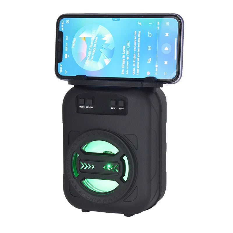 Wireless Bluetooth Speaker with LED Wireless Handheld Speaker Support Wired Microphone/TF Card/U Stick Audio Line Input