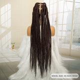 36" Big Knotless Box Braided Full Lace Wig | Cornrow Braiding Wig | Baby Hair | Synthetic Braids | For Women