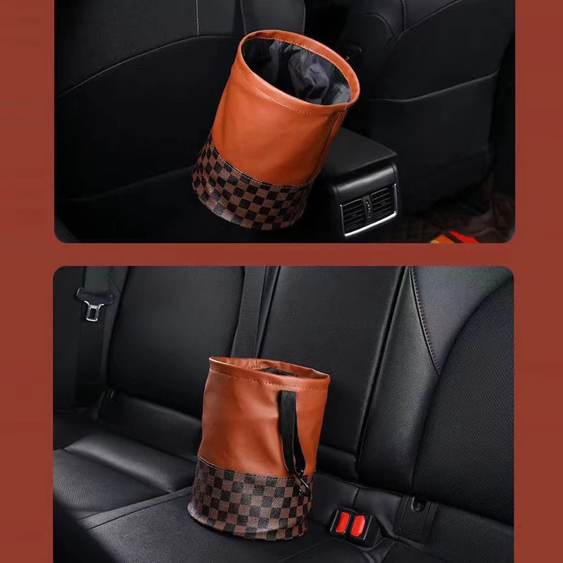 Contenedor de basura plegable para coche con almacenamiento multifuncional, impermeable, de gran capacidad y con montaje trasero, accesorios para coche