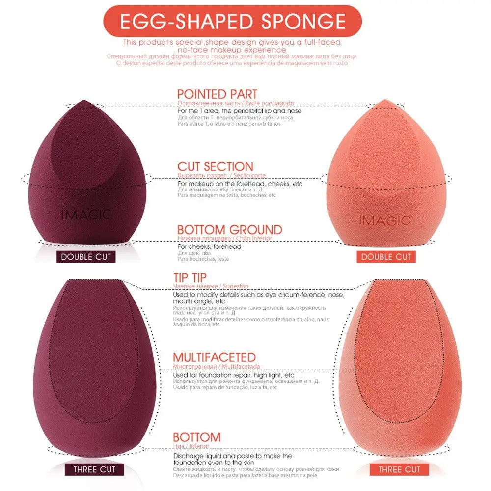 Fashion New Hot sale Makeup Sponge Powder Puff Wet Dry Dual Use Foundation Blender Smooth Cosmetic Puff Beauty Tool Accessories