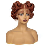 6" Short Cute Handmade Bantu Knotless Braids Wig | Transparent Full Lace
