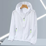 Chaqueta cortavientos de verano 2023 para hombre, talla grande, con protección solar, estilo coreano, ultrafina, con cremallera y capucha
