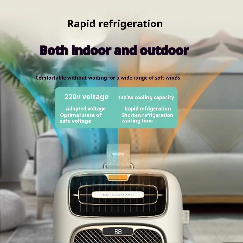 Aire acondicionado portátil para habitación, tienda de campaña, 1400 W, R290/80 g, 1-12 h