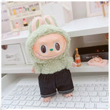 Vêtements de poupée Labubu, ensemble sweat à capuche et pantalon tendance, accessoires pour poupées Labubu Idol V1 V2, peluche universelle de 15/17 cm