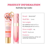 Lip Oil Lipstick Set Lightweight Peach Flavor Lipgloss Lip Deeply Moisturizing Long Lasting Hydration Lip Makeup Cosmetics