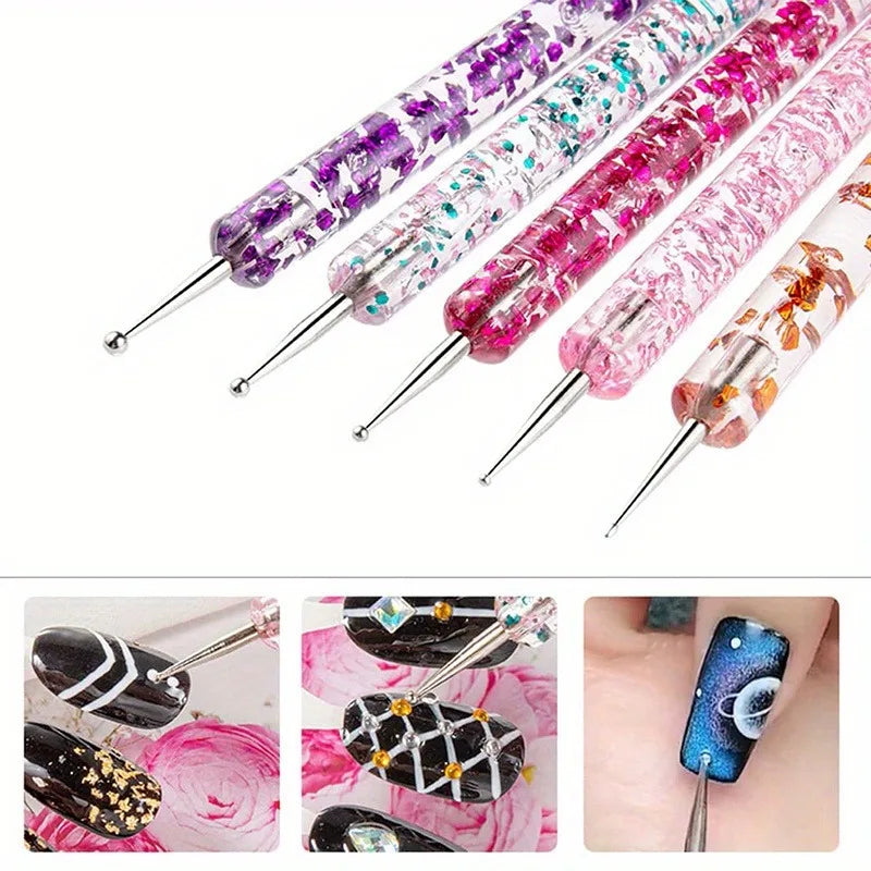 20PCS Nail Art Brush Set for Design, Painting, Drawing, Carving, Dotting, and Manicure Tools - Unscented Acrylic Gel UV Polish