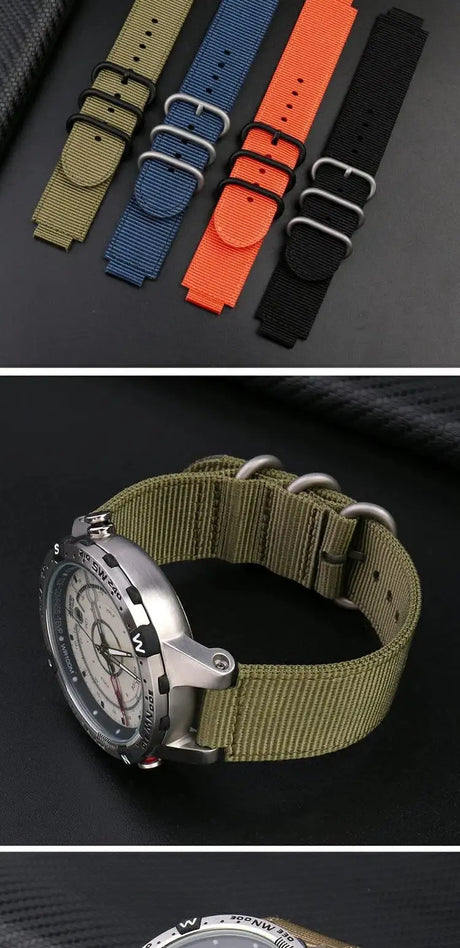 For TIMEX Tide Canvas Convex Strap Male Compass Bracelet T2N721 T2N720 TW2T76500 TW2T76300 Nylon Watchband 24*16MM Wristband - Lootquake