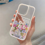 Art Oil Painted Flowers Clear Phone Case