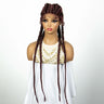 36" 27/613 Blonde Cornrow Braided Wig | Lace Frontal Box Braids | Synthetic Wig with Baby Hair for Black Women