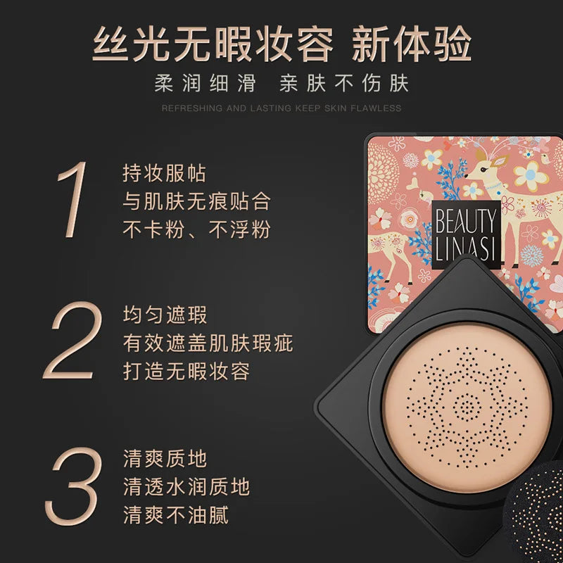 Base de maquillaje Air Cushion, crema hidratante con forma de hongo, permeable al aire, maquillaje natural BB Cream