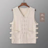 Vintage Vest Men Cotton Linen Shirt Kung Fu Vest Summer Tank Top Tang Suit Traditional Chinese Clothing Sleeveless Open Cardigan