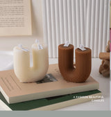 U Shaped Candle Scented Candles Ribbed Aesthetic Home Decorative Candles Smokeless Personalized Candles Guest Gift Lot