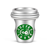 Dije de plata de ley 925 con forma de café, vino tinto, cafetera, copa de champán, compatible con pulseras colgantes originales, joyería DIY para mujer.