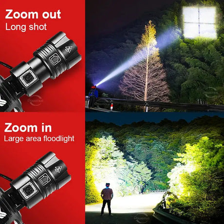 1000000LM XHP360 High Power Fishing Headlamp Rechargeable Light Headlight Camping Hiking Led Flashlights Power Bank Head Lamp - Lootquake