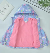 Girls Korean Polar Fleece Outdoor Jacket 4-12 Yrs Children's Autumn Winter Thickened Hooded Windbreaker Kids Girl's Fashion Coat