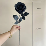 Halloween Decoration Artificial Flowers Bouquet With Pumpkins & Black Roses, Halloween Table Centerpiece For Dining Living Room