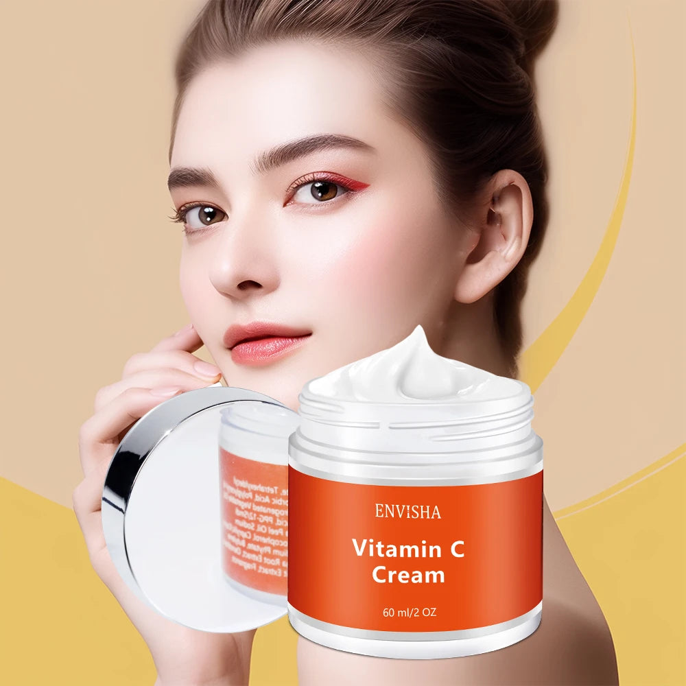 Crema facial ENVISHA Beauty Health con vitamina C, cuidado de la piel, antiarrugas, antiedad, hidratante, reduce los poros, blanquea, suaviza y reafirma.