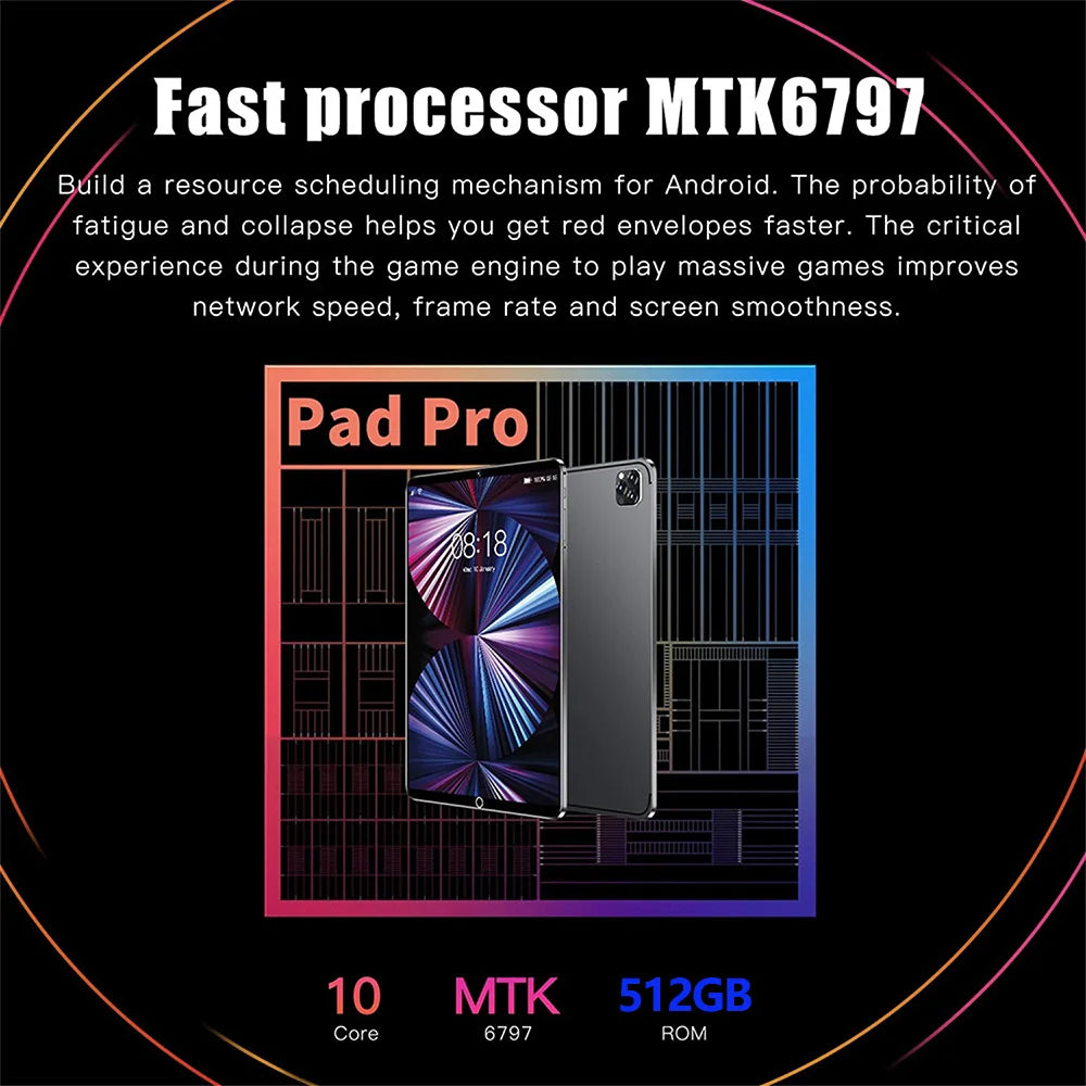 Tableta PC de 10,1 pulgadas, 8 GB de RAM, 512 GB de ROM, 10 núcleos, IA, aceleración, Google Play, 4G LTE, llamadas, SIM dual, WiFi dual, Android 12
