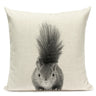 Black and White Cute Animals Cushion Cover - Animal Portrait Decoration Throw Pillow Case 45x45cm for Home Sofa Decor