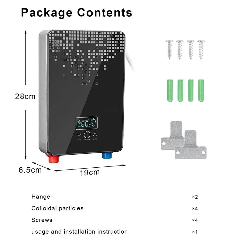 Calentador de agua eléctrico sin tanque, caldera instantánea para baño, 110 V, 220 V, termostato de ducha sin tanque, seguro, inteligente, automático