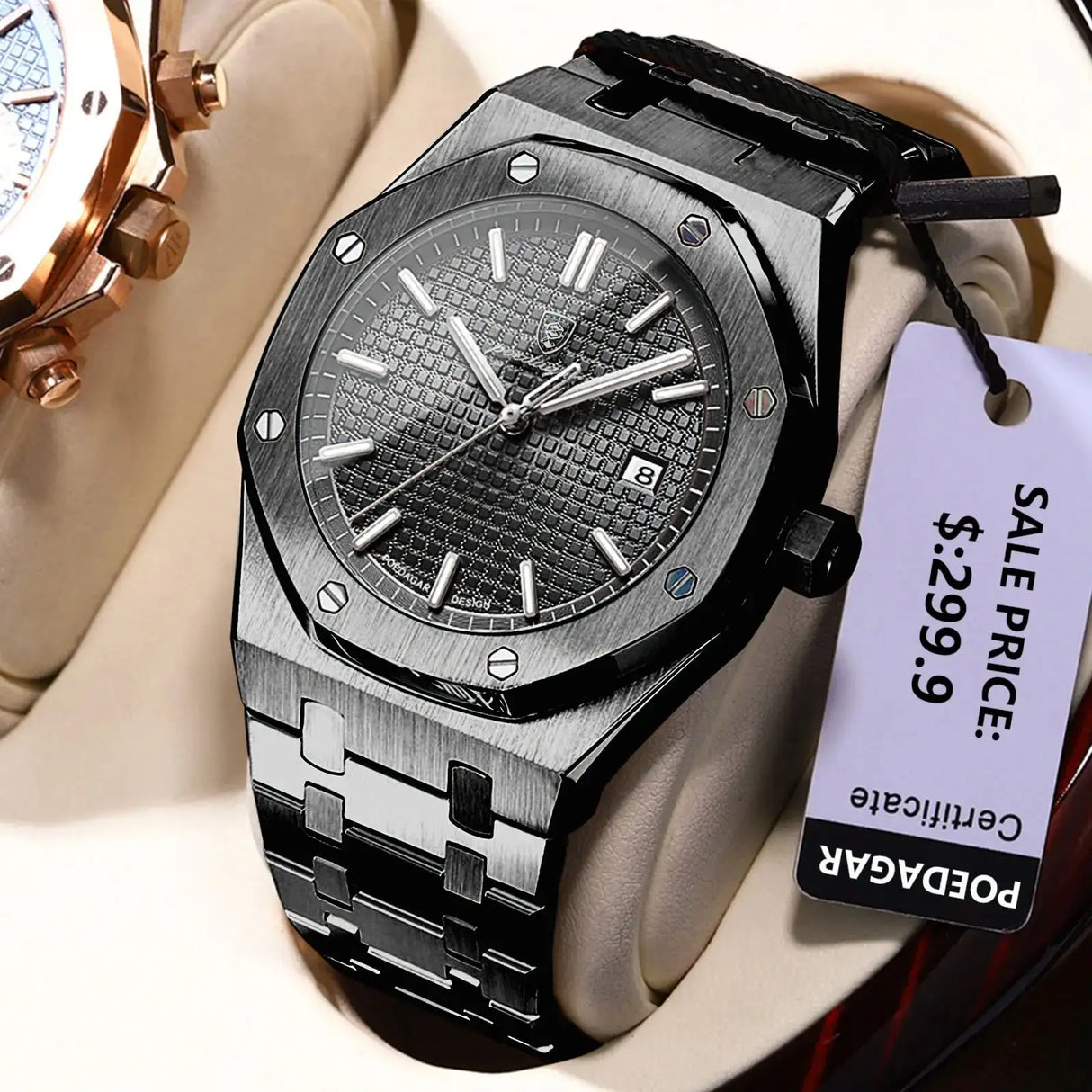 POEDAGAR Classic Men's Watches Fine Steel Original Quartz Watch for Man Luminous Date Waterproof Wristwatch Trend Fashion New - Lootquake