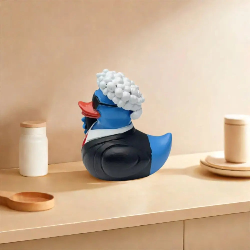 Estatua de pato de resina artesanal, adorno de dibujos animados, escultura creativa de animales, lindas miniaturas impermeables, figurita de gabinete