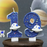 Vela con número, vela azul creativa para pastel de cumpleaños, para usar en fiestas de cumpleaños y decoración de bodas, día de la madre, graduación.
